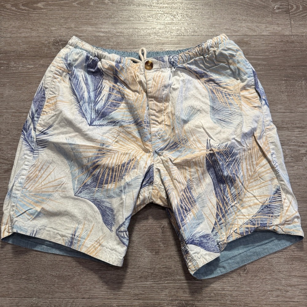 Vans Shorts Mens M Blue Tropical Reversible 100% Cotton Surf Skate Beach Casual